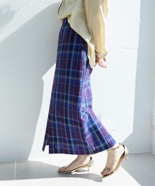 le.coeur blanc / ルクールブラン ロング・マキシ丈スカート | カラミチェックストレートスカート | 詳細8