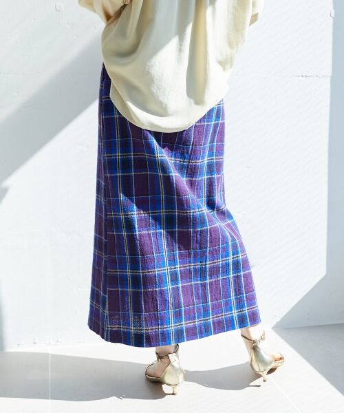 le.coeur blanc / ルクールブラン ロング・マキシ丈スカート | カラミチェックストレートスカート | 詳細9