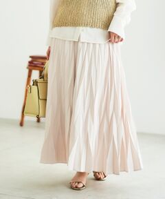 le.coeur blanc / ルクールブラン ロング・マキシ丈スカート | 《手洗い可能》デシン変形プリーツスカート