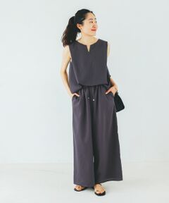 グレー 長袖オールインワン 袖2Wayシャーリングオールインワン[tw1156] | レディース