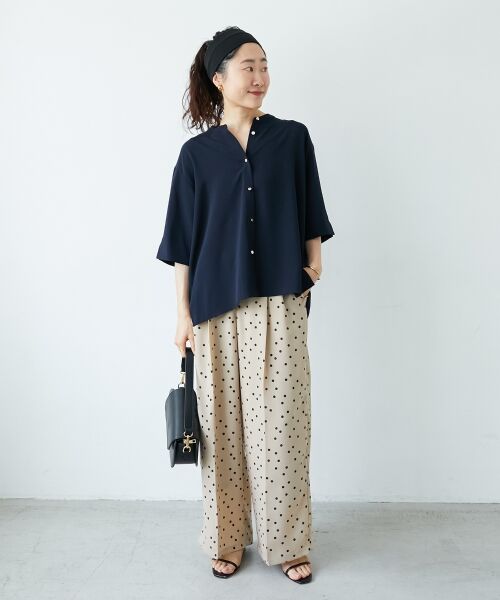 le.coeur blanc / ルクールブラン その他パンツ | リネンライクスラブドットタックパンツ | 詳細12