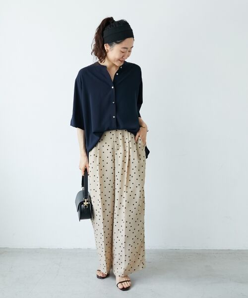 le.coeur blanc / ルクールブラン その他パンツ | リネンライクスラブドットタックパンツ | 詳細13