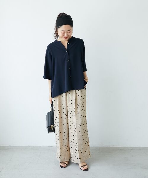 le.coeur blanc / ルクールブラン その他パンツ | リネンライクスラブドットタックパンツ | 詳細14