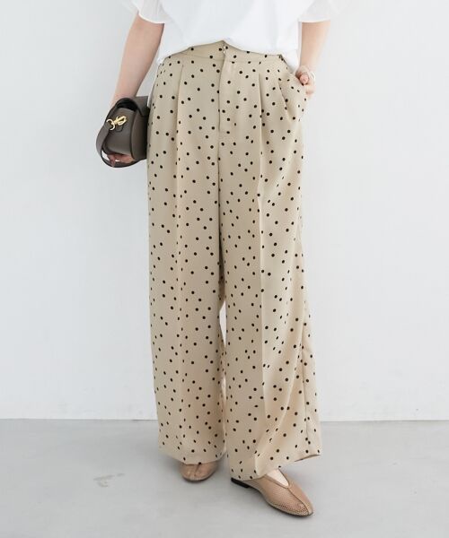 le.coeur blanc / ルクールブラン その他パンツ | リネンライクスラブドットタックパンツ | 詳細16