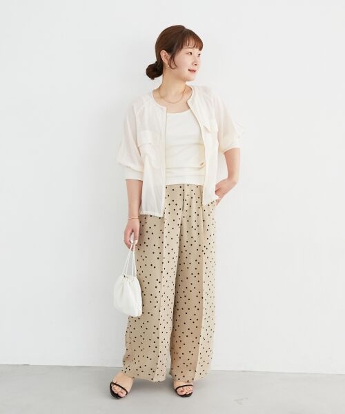 le.coeur blanc / ルクールブラン その他パンツ | リネンライクスラブドットタックパンツ | 詳細23