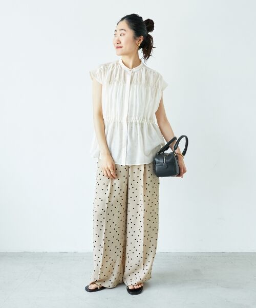 le.coeur blanc / ルクールブラン その他パンツ | リネンライクスラブドットタックパンツ | 詳細24