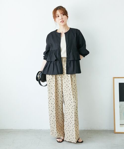 le.coeur blanc / ルクールブラン その他パンツ | リネンライクスラブドットタックパンツ | 詳細25