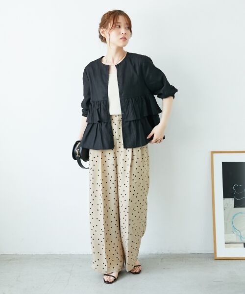 le.coeur blanc / ルクールブラン その他パンツ | リネンライクスラブドットタックパンツ | 詳細26