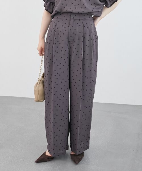 le.coeur blanc / ルクールブラン その他パンツ | リネンライクスラブドットタックパンツ | 詳細3