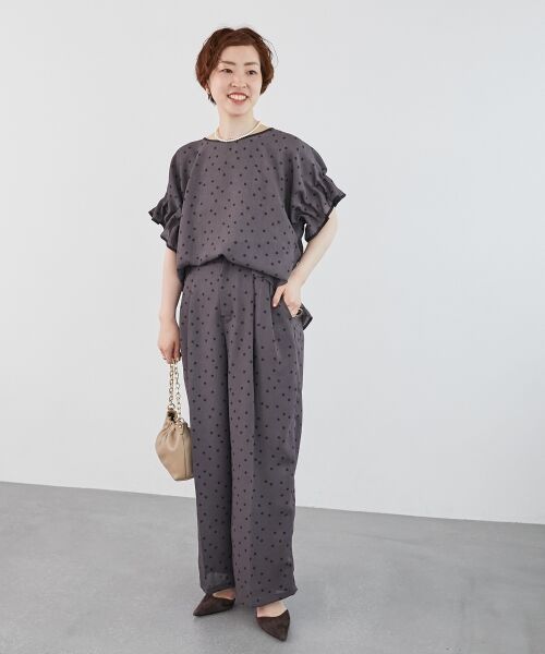 le.coeur blanc / ルクールブラン その他パンツ | リネンライクスラブドットタックパンツ | 詳細5