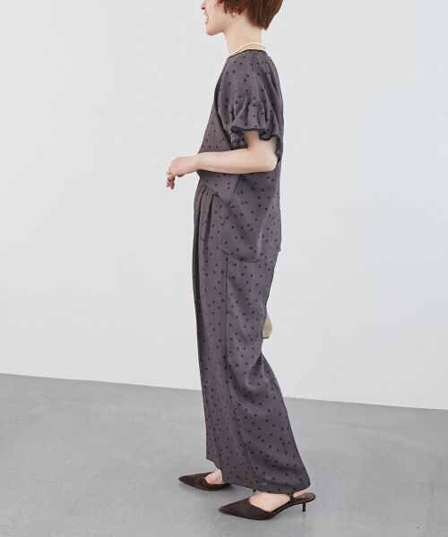 le.coeur blanc / ルクールブラン その他パンツ | リネンライクスラブドットタックパンツ | 詳細7