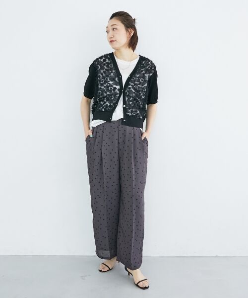 le.coeur blanc / ルクールブラン その他パンツ | リネンライクスラブドットタックパンツ | 詳細9