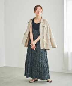 le.coeur blanc / ルクールブラン ロング・マキシ丈ワンピース | フラワープリントプリーツキャミワンピース