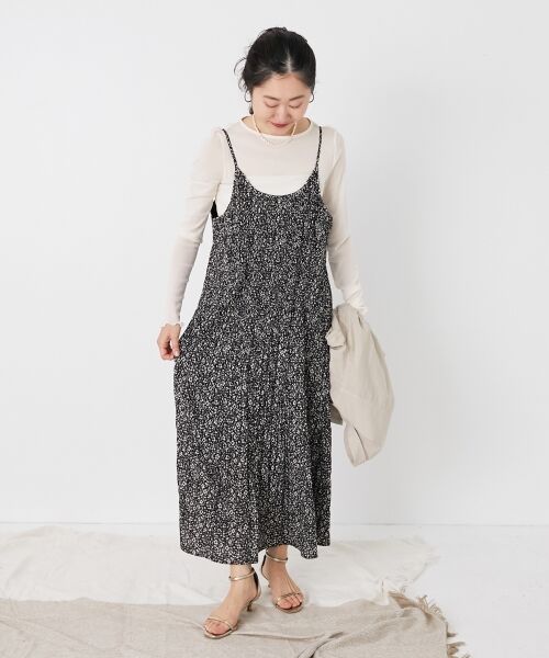 le.coeur blanc / ルクールブラン ロング・マキシ丈ワンピース | フラワープリントプリーツキャミワンピース | 詳細13