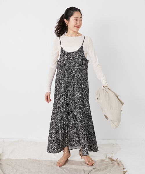 le.coeur blanc / ルクールブラン ロング・マキシ丈ワンピース | フラワープリントプリーツキャミワンピース | 詳細14