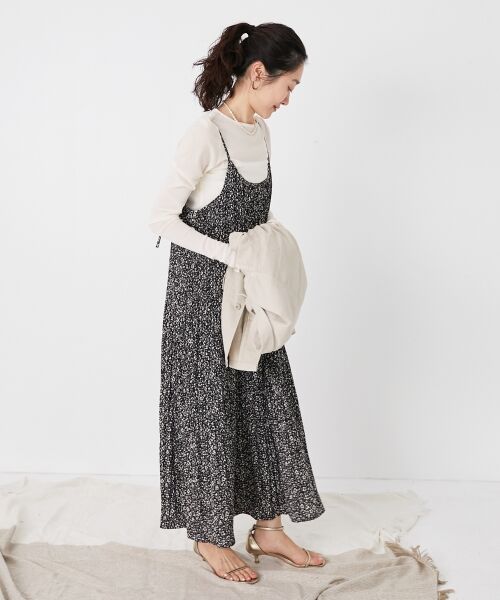 le.coeur blanc / ルクールブラン ロング・マキシ丈ワンピース | フラワープリントプリーツキャミワンピース | 詳細15