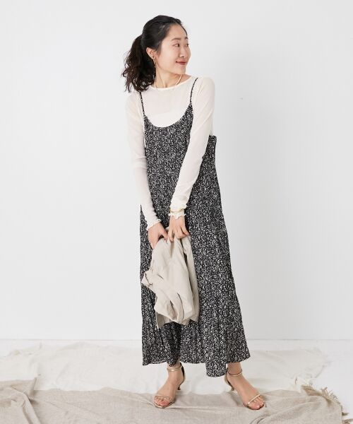le.coeur blanc / ルクールブラン ロング・マキシ丈ワンピース | フラワープリントプリーツキャミワンピース | 詳細17