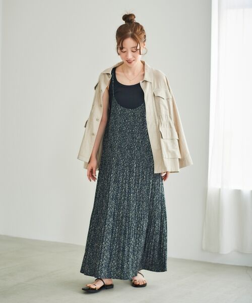 le.coeur blanc / ルクールブラン ロング・マキシ丈ワンピース | フラワープリントプリーツキャミワンピース | 詳細2