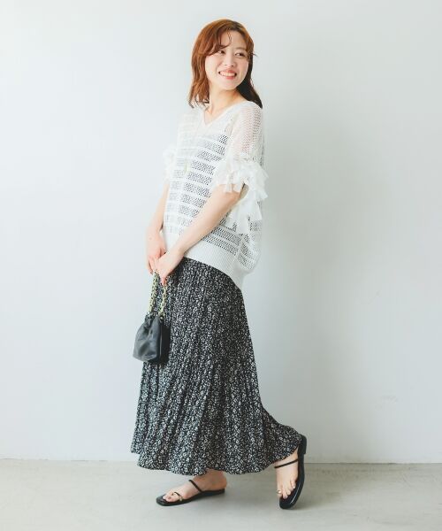 le.coeur blanc / ルクールブラン ロング・マキシ丈ワンピース | フラワープリントプリーツキャミワンピース | 詳細27