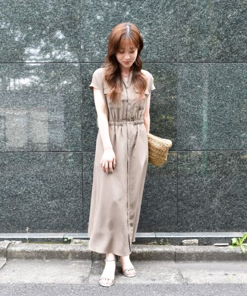 le.coeur blanc / ルクールブラン ロング・マキシ丈ワンピース | 《体型カバーが叶う◎》サップタンブラーウエストギャザーワンピース | 詳細11