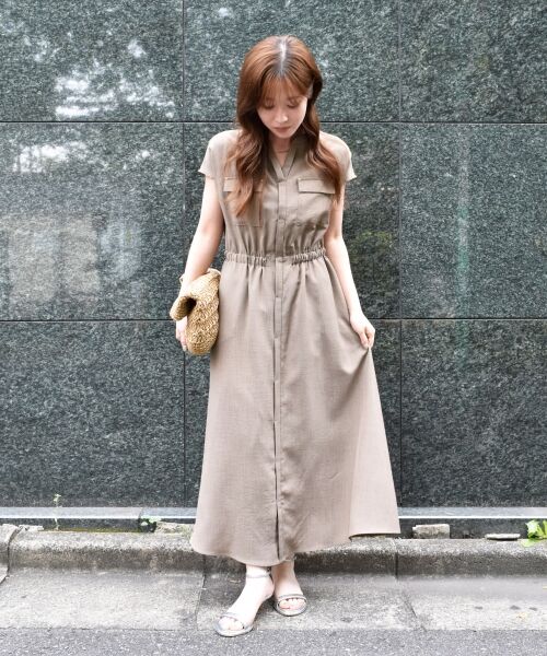 le.coeur blanc / ルクールブラン ロング・マキシ丈ワンピース | 《体型カバーが叶う◎》サップタンブラーウエストギャザーワンピース | 詳細12