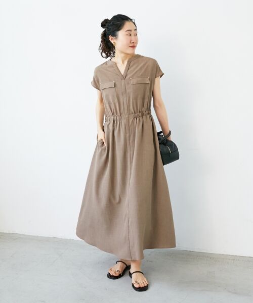 le.coeur blanc / ルクールブラン ロング・マキシ丈ワンピース | 《体型カバーが叶う◎》サップタンブラーウエストギャザーワンピース | 詳細6