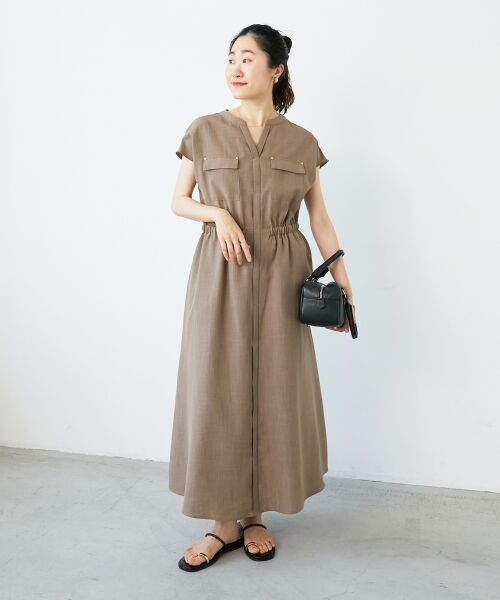 le.coeur blanc / ルクールブラン ロング・マキシ丈ワンピース | 《体型カバーが叶う◎》サップタンブラーウエストギャザーワンピース | 詳細7