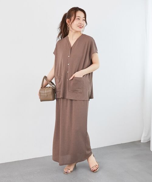 le.coeur blanc / ルクールブラン ロング・マキシ丈ワンピース | リネンタッチミラノリブセットアップ | 詳細14