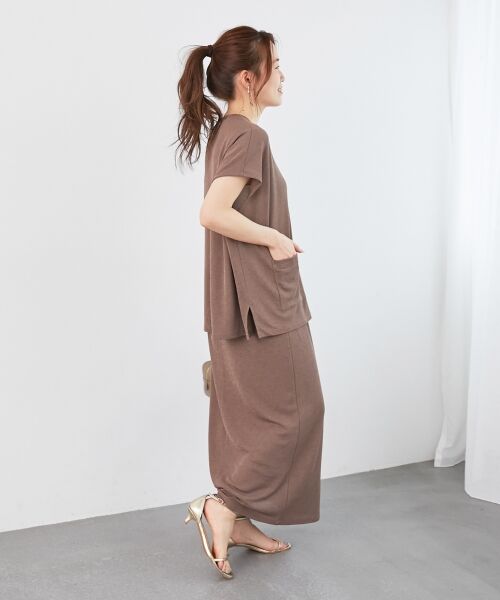 le.coeur blanc / ルクールブラン ロング・マキシ丈ワンピース | リネンタッチミラノリブセットアップ | 詳細15