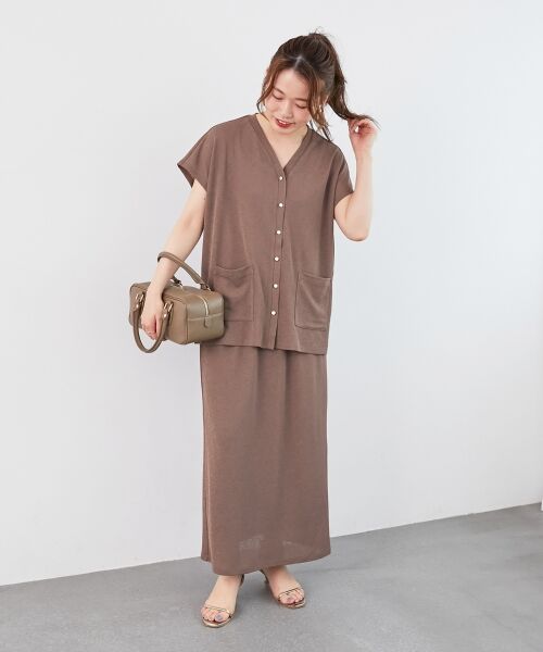 le.coeur blanc / ルクールブラン ロング・マキシ丈ワンピース | リネンタッチミラノリブセットアップ | 詳細17