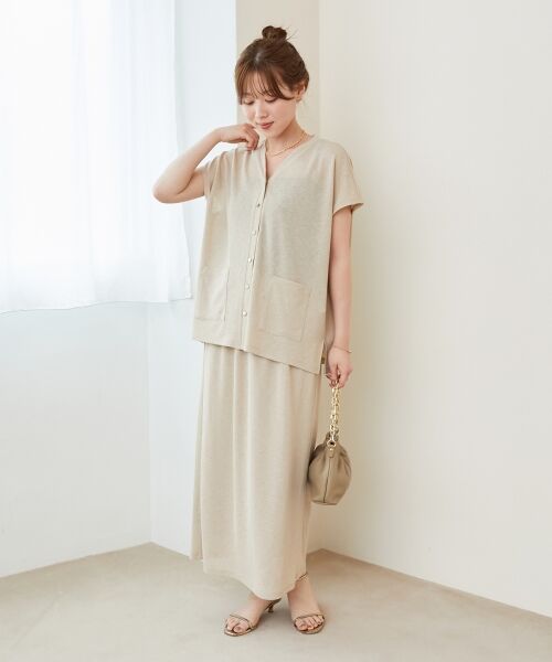 le.coeur blanc / ルクールブラン ロング・マキシ丈ワンピース | リネンタッチミラノリブセットアップ | 詳細2