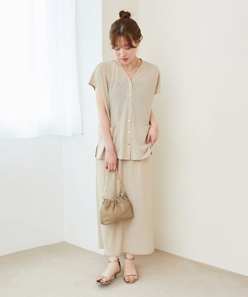 le.coeur blanc / ルクールブラン ロング・マキシ丈ワンピース | リネンタッチミラノリブセットアップ | 詳細4