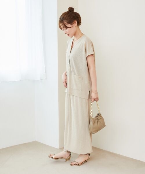 le.coeur blanc / ルクールブラン ロング・マキシ丈ワンピース | リネンタッチミラノリブセットアップ | 詳細5