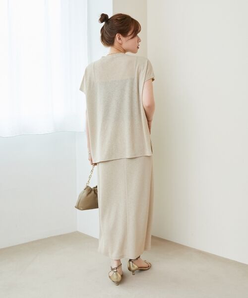 le.coeur blanc / ルクールブラン ロング・マキシ丈ワンピース | リネンタッチミラノリブセットアップ | 詳細6