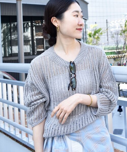 le.coeur blanc / ルクールブラン ニット・セーター | ハシゴ調透かし柄ホールガーメントニット | 詳細14