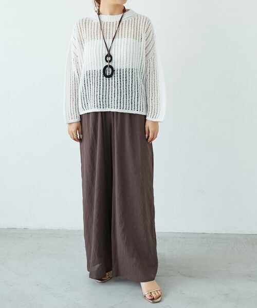 le.coeur blanc / ルクールブラン ニット・セーター | ハシゴ調透かし柄ホールガーメントニット | 詳細6