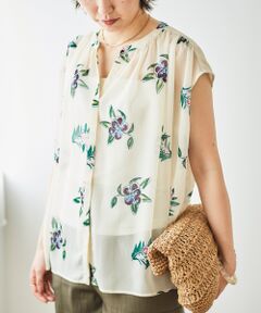 le.coeur blanc / ルクールブラン シャツ・ブラウス | 《WEB/一部店舗限定》KAZUMIDOIボタニカルノースリギャザーブラウス