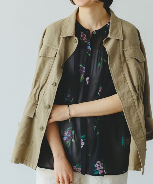 le.coeur blanc / ルクールブラン シャツ・ブラウス | 《WEB/一部店舗限定》KAZUMIDOIボタニカルノースリギャザーブラウス | 詳細12