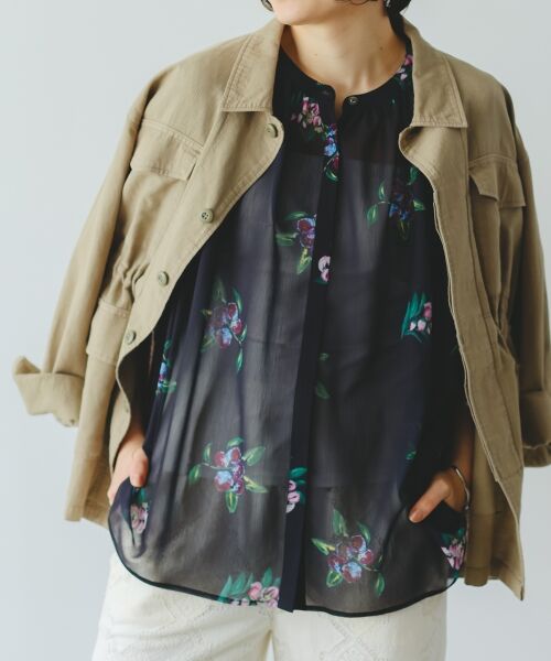 le.coeur blanc / ルクールブラン シャツ・ブラウス | 《WEB/一部店舗限定》KAZUMIDOIボタニカルノースリギャザーブラウス | 詳細14