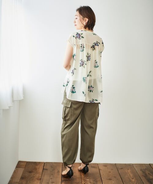 le.coeur blanc / ルクールブラン シャツ・ブラウス | 《WEB/一部店舗限定》KAZUMIDOIボタニカルノースリギャザーブラウス | 詳細22