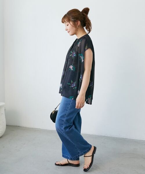 le.coeur blanc / ルクールブラン シャツ・ブラウス | 《WEB/一部店舗限定》KAZUMIDOIボタニカルノースリギャザーブラウス | 詳細3