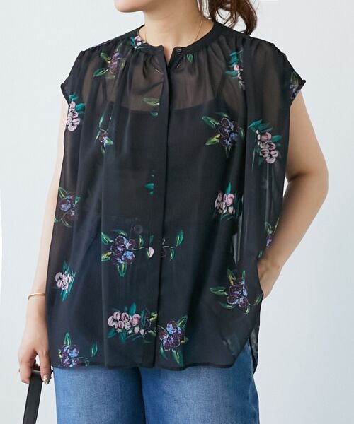 le.coeur blanc / ルクールブラン シャツ・ブラウス | 《WEB/一部店舗限定》KAZUMIDOIボタニカルノースリギャザーブラウス | 詳細6