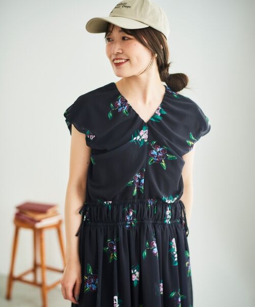 le.coeur blanc / ルクールブラン ロング・マキシ丈ワンピース | 《WEB/一部店舗限定アイテム》KAZUMIDOIボタニカルギャザーワンピース | 詳細11