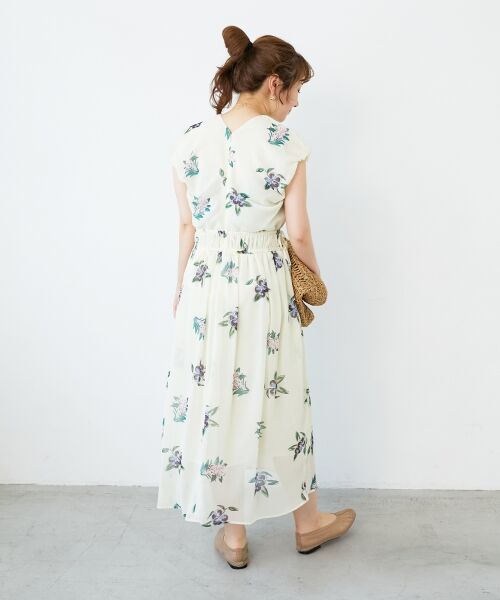 le.coeur blanc / ルクールブラン ロング・マキシ丈ワンピース | 《WEB/一部店舗限定アイテム》KAZUMIDOIボタニカルギャザーワンピース | 詳細19