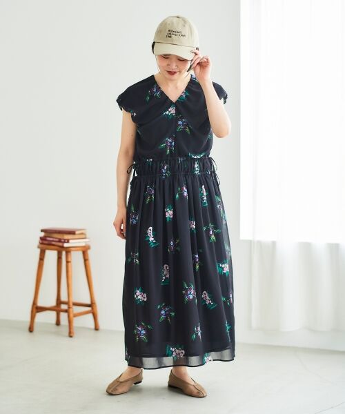 le.coeur blanc / ルクールブラン ロング・マキシ丈ワンピース | 《WEB/一部店舗限定アイテム》KAZUMIDOIボタニカルギャザーワンピース | 詳細2