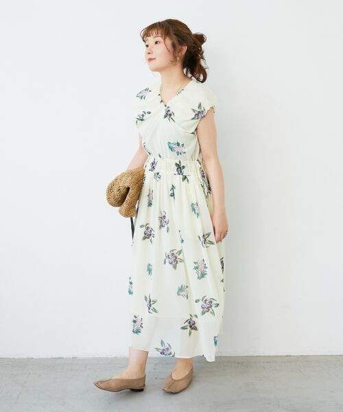 le.coeur blanc / ルクールブラン ロング・マキシ丈ワンピース | 《WEB/一部店舗限定アイテム》KAZUMIDOIボタニカルギャザーワンピース | 詳細20