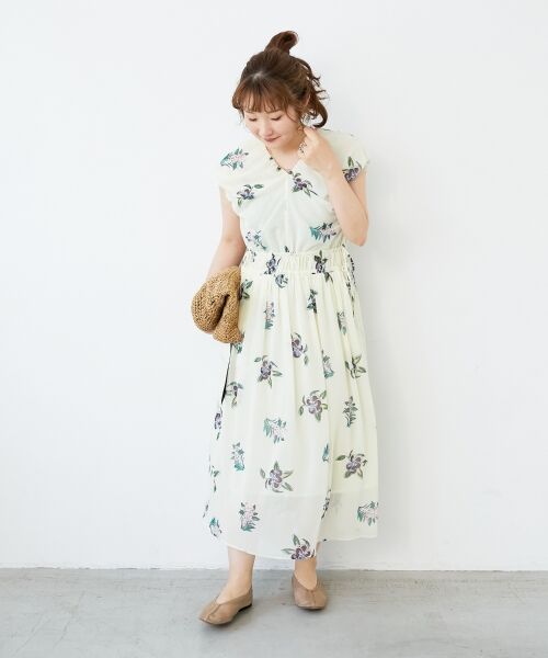 le.coeur blanc / ルクールブラン ロング・マキシ丈ワンピース | 《WEB/一部店舗限定アイテム》KAZUMIDOIボタニカルギャザーワンピース | 詳細21