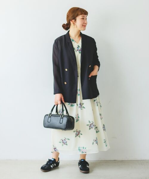 le.coeur blanc / ルクールブラン ロング・マキシ丈ワンピース | 《WEB/一部店舗限定アイテム》KAZUMIDOIボタニカルギャザーワンピース | 詳細24