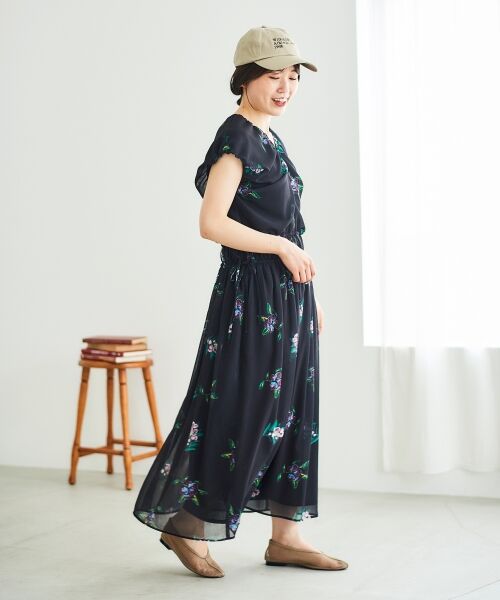 le.coeur blanc / ルクールブラン ロング・マキシ丈ワンピース | 《WEB/一部店舗限定アイテム》KAZUMIDOIボタニカルギャザーワンピース | 詳細3