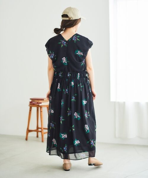 le.coeur blanc / ルクールブラン ロング・マキシ丈ワンピース | 《WEB/一部店舗限定アイテム》KAZUMIDOIボタニカルギャザーワンピース | 詳細4